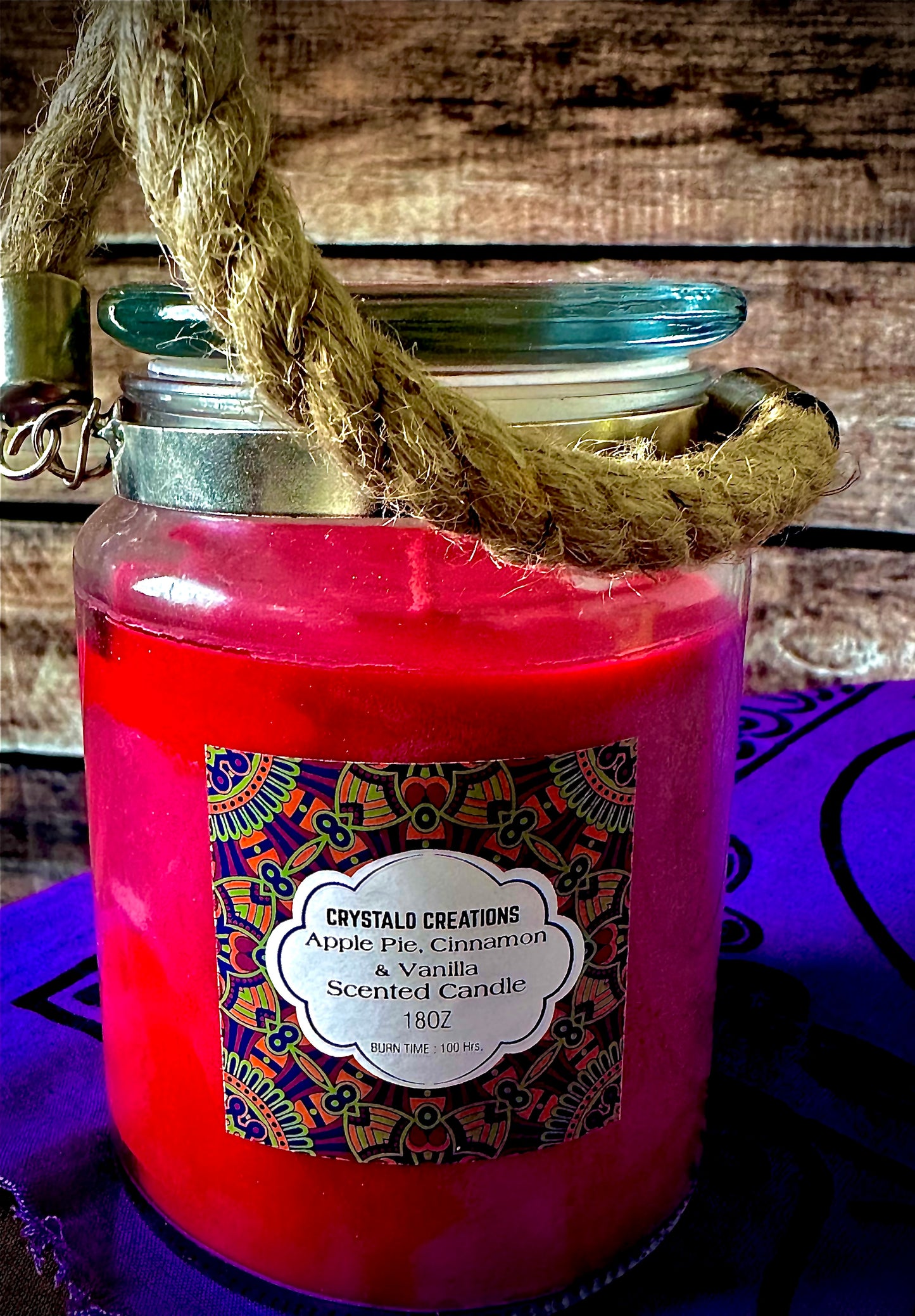 Apple Pie, Cinnamon & Vanilla Scented Candle