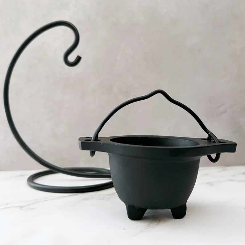 Cast Iron Cauldron (3") with Metal Stand