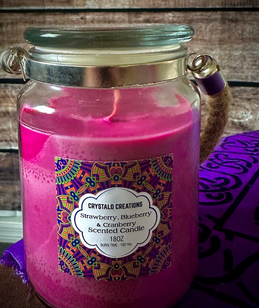 Strawberry, Blueberry & Cranberry Scented Candles